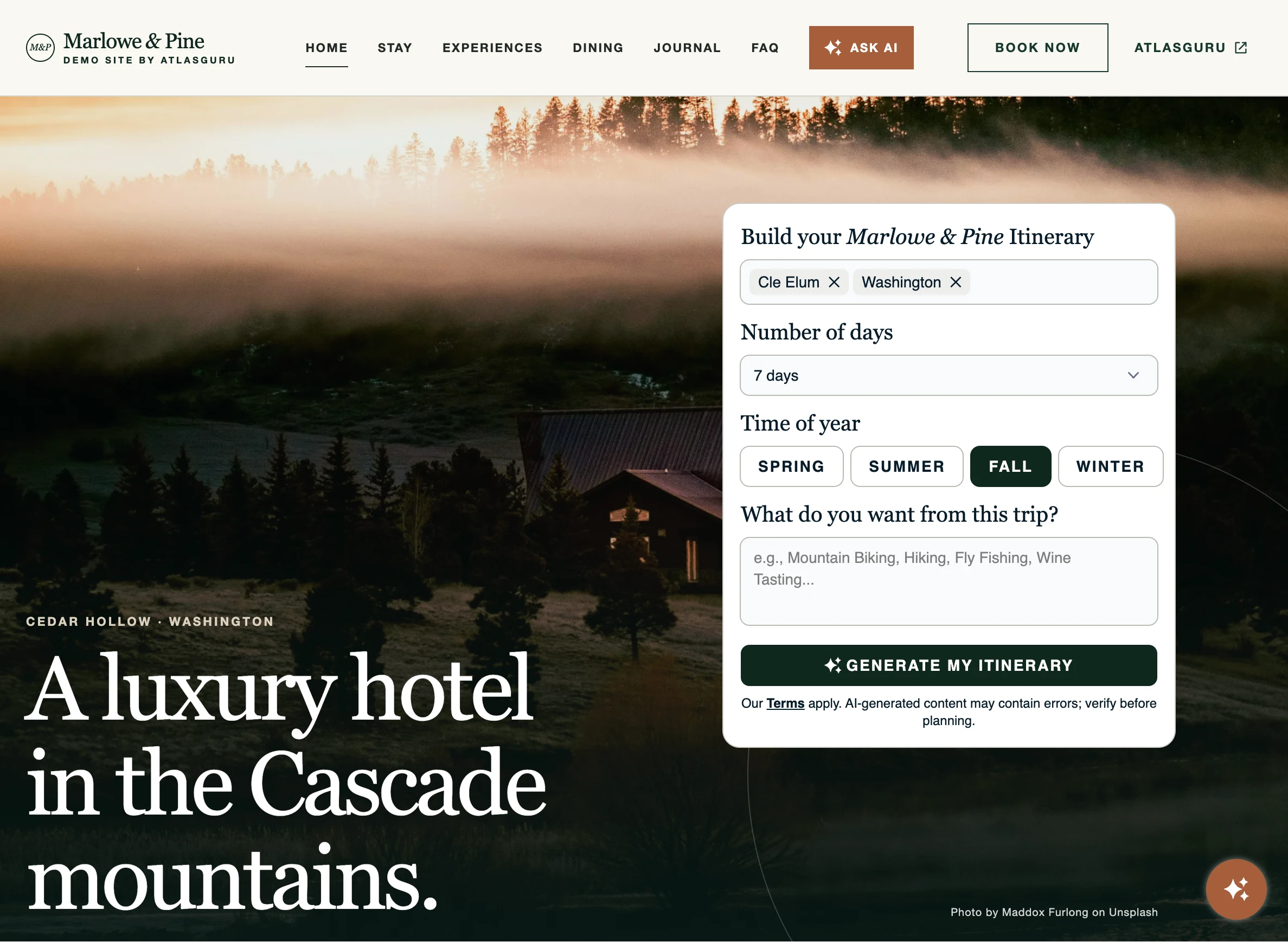 White-labeled AtlasGuru itinerary experience ready after a fast implementation